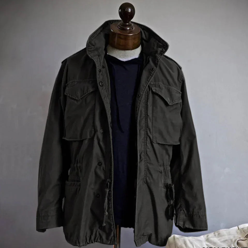 Kurtka Polowa Męska | Styl Vintage | Regulowany Pas | Lekka Warstwa na Przejściowe Pory Roku