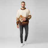 Męski Sweter Żakardowy z Okrągłym Dekoltem | Swetry Męskie Zimowe