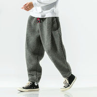 Męskie Spodnie Dresowe Polarowe w Luźnym Kroju | Ciepłe Spodnie Jogger Zimowe