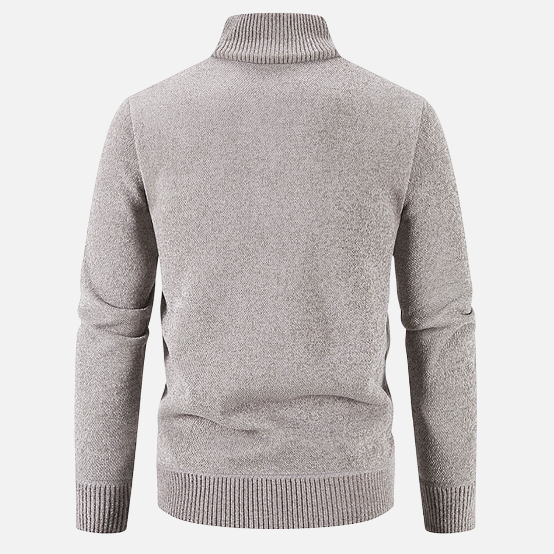 Sweter Męski Rozpinany | Wysoki Kołnierz | Styl Smart Casual | Lekka Warstwa Ocieplająca