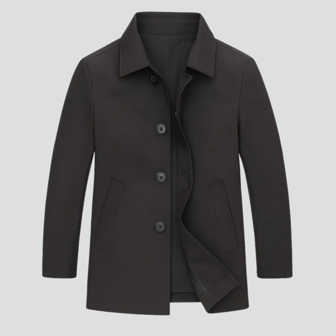 Męski Płaszcz w Nowoczesnym Stylu | Elegancka Męska Kurtka Przejściowa o Czystej Linii