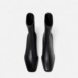 Botki Damskie na Słupku z Kwadratowym Noskiem | Eleganckie Buty Damskie na Jesień i Zimę