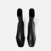 Botki Damskie na Słupku z Kwadratowym Noskiem | Eleganckie Buty Damskie na Jesień i Zimę