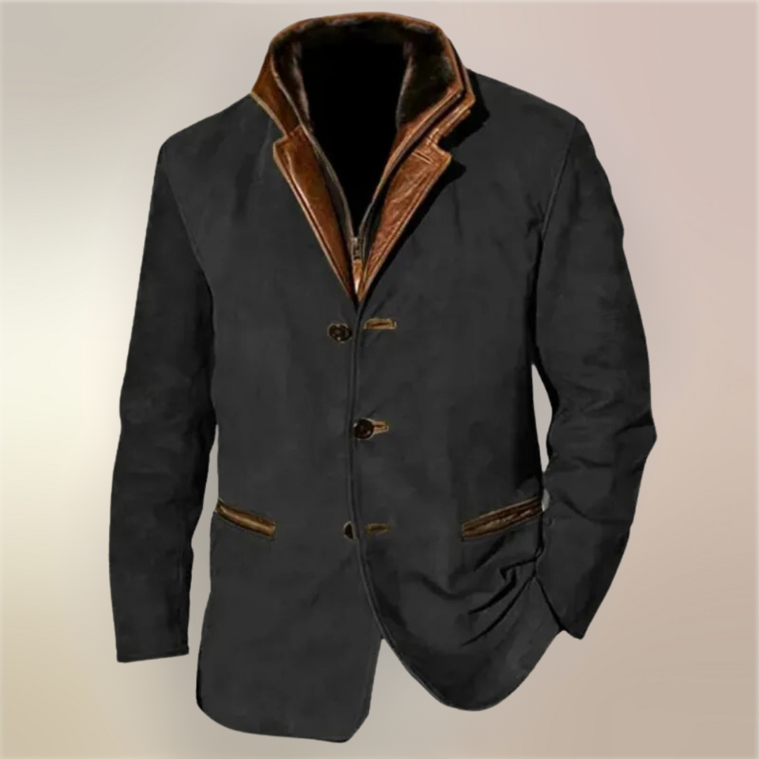 Kurtka Męska Skórzana Vintage | Klasyczny Styl | Komfortowy Krój | Na Jesień i Wiosnę | Elegancki Look