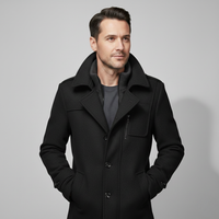 Męska Kurtka Biznesowa z Mieszanki Wełny | Elegancka Zimowa Kurtka Męska