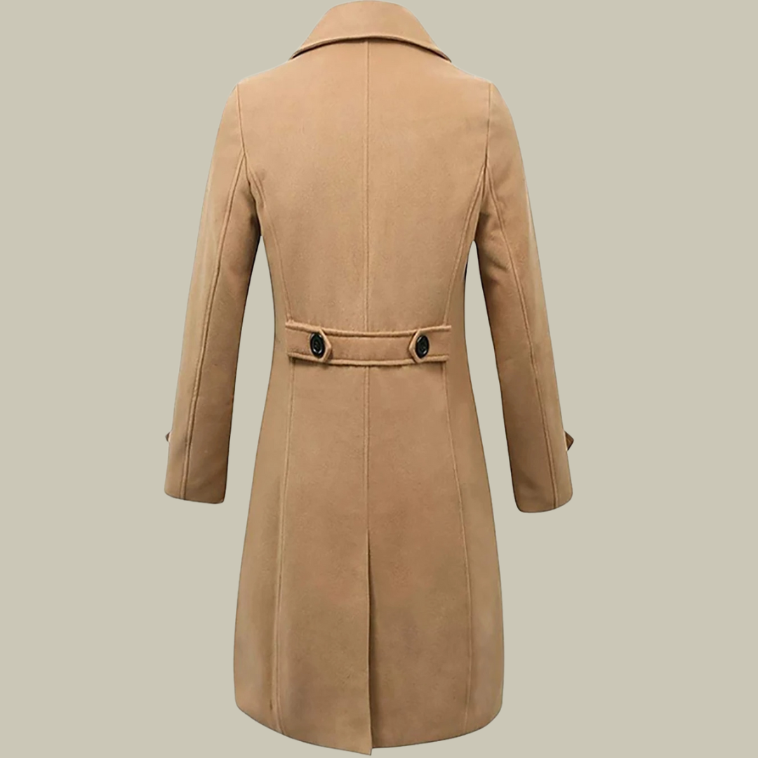 Długi Męski Płaszcz w Klasycznym Kroju | Elegancki Płaszcz na Chłodne Dni