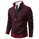 Sweter Męski z Zamkiem | Styl Smart Casual | Elegancki Wzór | Jesienna i Zimowa Warstwa