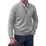 Sweter Męski z Półzamkiem i Wysokim Kołnierzem | Elegancki Sweter i Golf Męski