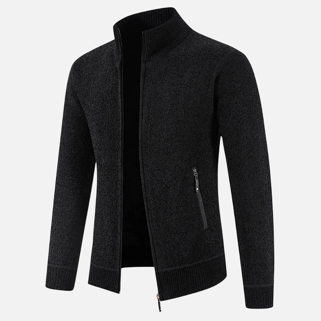 Sweter Męski Rozpinany | Wysoki Kołnierz | Styl Smart Casual | Lekka Warstwa Ocieplająca