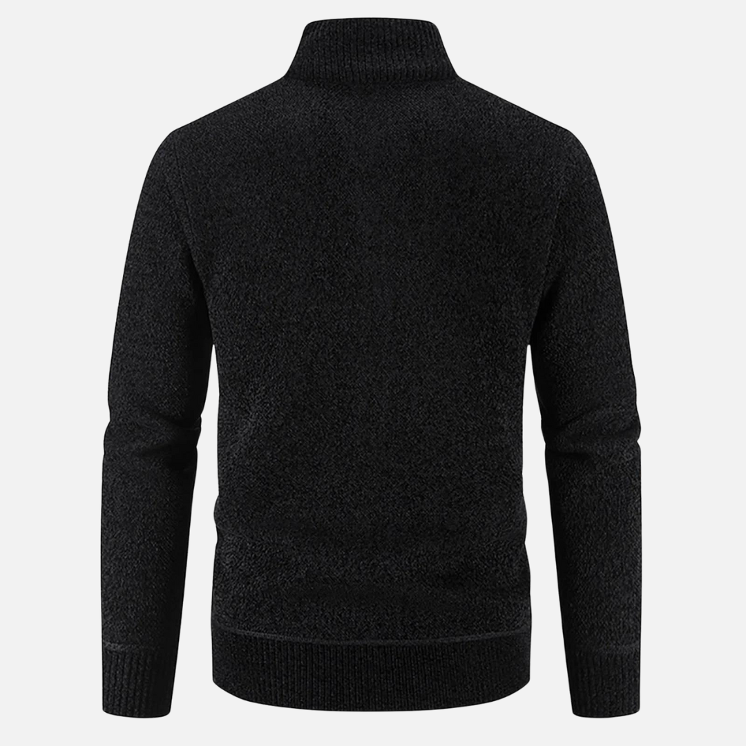 Sweter Męski Rozpinany | Wysoki Kołnierz | Styl Smart Casual | Lekka Warstwa Ocieplająca