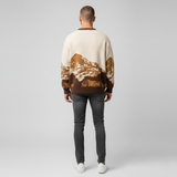 Męski Sweter Żakardowy z Okrągłym Dekoltem | Swetry Męskie Zimowe