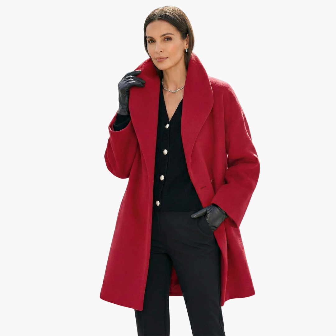 Płaszcz Damski Mid-Length z Szerokim Kołnierzem | Elegancki Płaszcz Przejściowy Damski