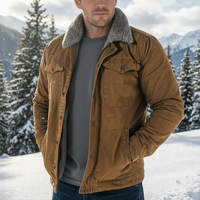 Kurtka Męska Zimowa z Podszewką Sherpa | Męska Kurtka Jesienno-Zimowa w Stylu Użytkowym