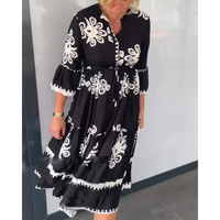 Damska Wzorzysta Sukienka | Midi
