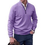 Sweter Męski z Półzamkiem i Wysokim Kołnierzem | Elegancki Sweter i Golf Męski