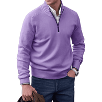 Sweter Męski z Półzamkiem i Wysokim Kołnierzem | Elegancki Sweter i Golf Męski