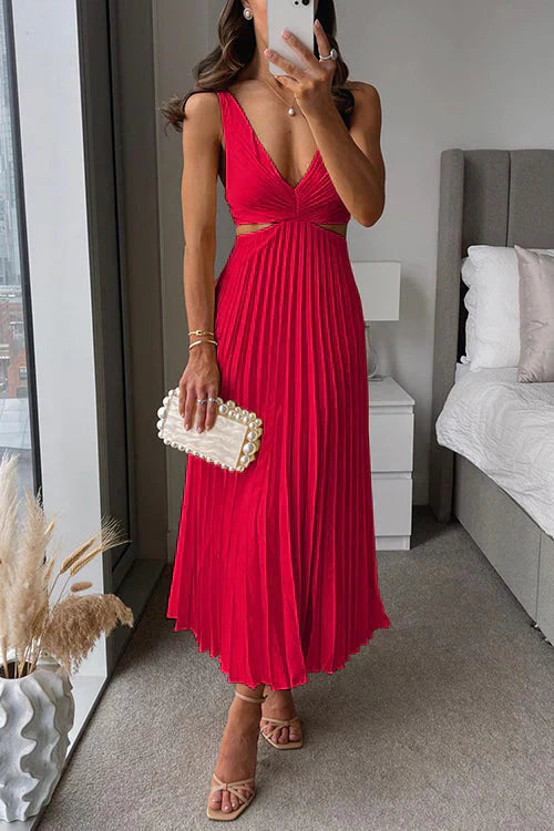 Damska Plisowana Sukienka | Maxi