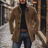 Męska Sztruksowa Kurtka ze Stójką w Slim Ficie | Stylowa Kurtka Jesienna