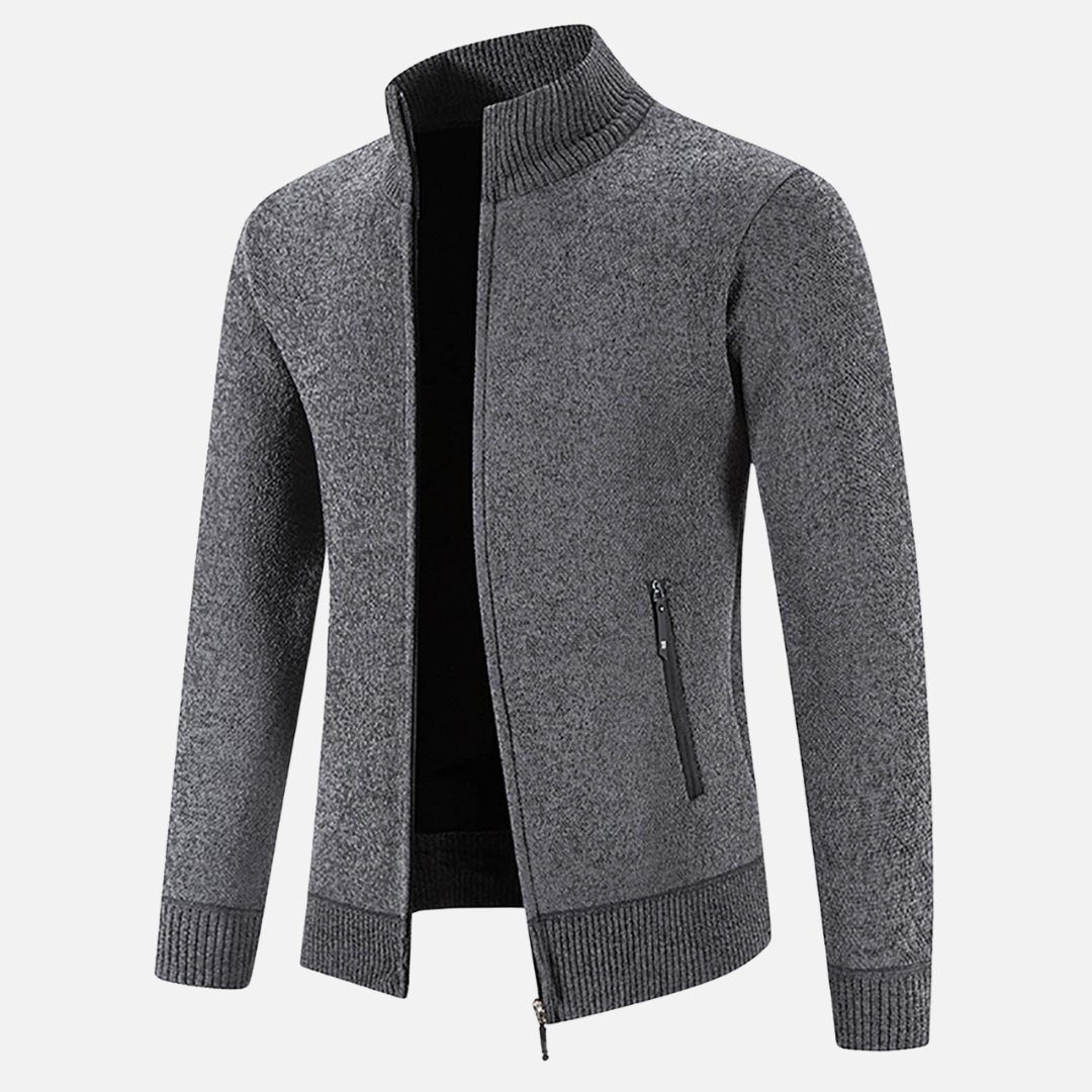 Sweter Męski Rozpinany | Wysoki Kołnierz | Styl Smart Casual | Lekka Warstwa Ocieplająca