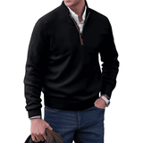 Sweter Męski z Półzamkiem i Wysokim Kołnierzem | Elegancki Sweter i Golf Męski