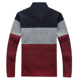 Kardigan Męski Rozpinany na Zamek w Stylu Colour Block | Modny Sweter Casual