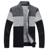 Kardigan Męski Rozpinany na Zamek w Stylu Colour Block | Modny Sweter Casual