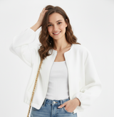 Kurtka Damska Bomber o Minimalistycznym Kroju | Kurtka Przejściowa