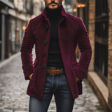 Męska Sztruksowa Kurtka ze Stójką w Slim Ficie | Stylowa Kurtka Jesienna
