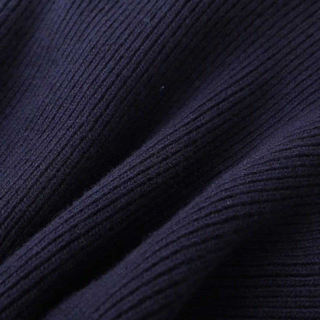 Kardigan Damski w Granacie z Denimowym Wykończeniem | Elegancki Sweter Damski