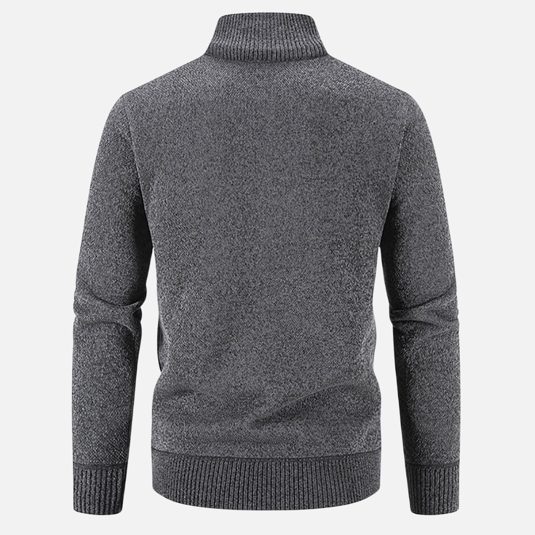 Sweter Męski Rozpinany | Wysoki Kołnierz | Styl Smart Casual | Lekka Warstwa Ocieplająca