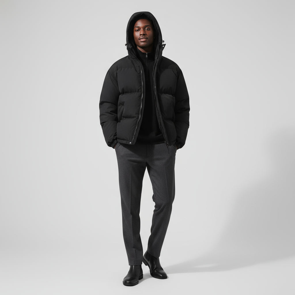 Męska Kurtka Zimowa Pikowana o Długim Kroju | Kurtki Zimowe Męskie