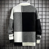 Sweter Męski z Geometrycznym Wzorem | Luźny Krój | Stylowy na Każdy Sezon