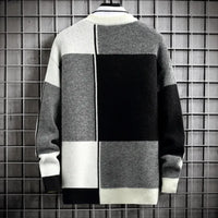 Sweter Męski z Geometrycznym Wzorem | Luźny Krój | Stylowy na Każdy Sezon