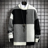 Sweter Męski z Geometrycznym Wzorem | Luźny Krój | Stylowy na Każdy Sezon