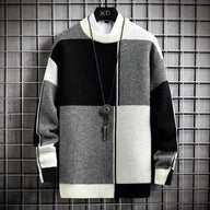 Sweter Męski z Geometrycznym Wzorem | Luźny Krój | Stylowy na Każdy Sezon