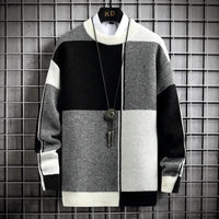 Sweter Męski z Geometrycznym Wzorem | Luźny Krój | Stylowy na Każdy Sezon