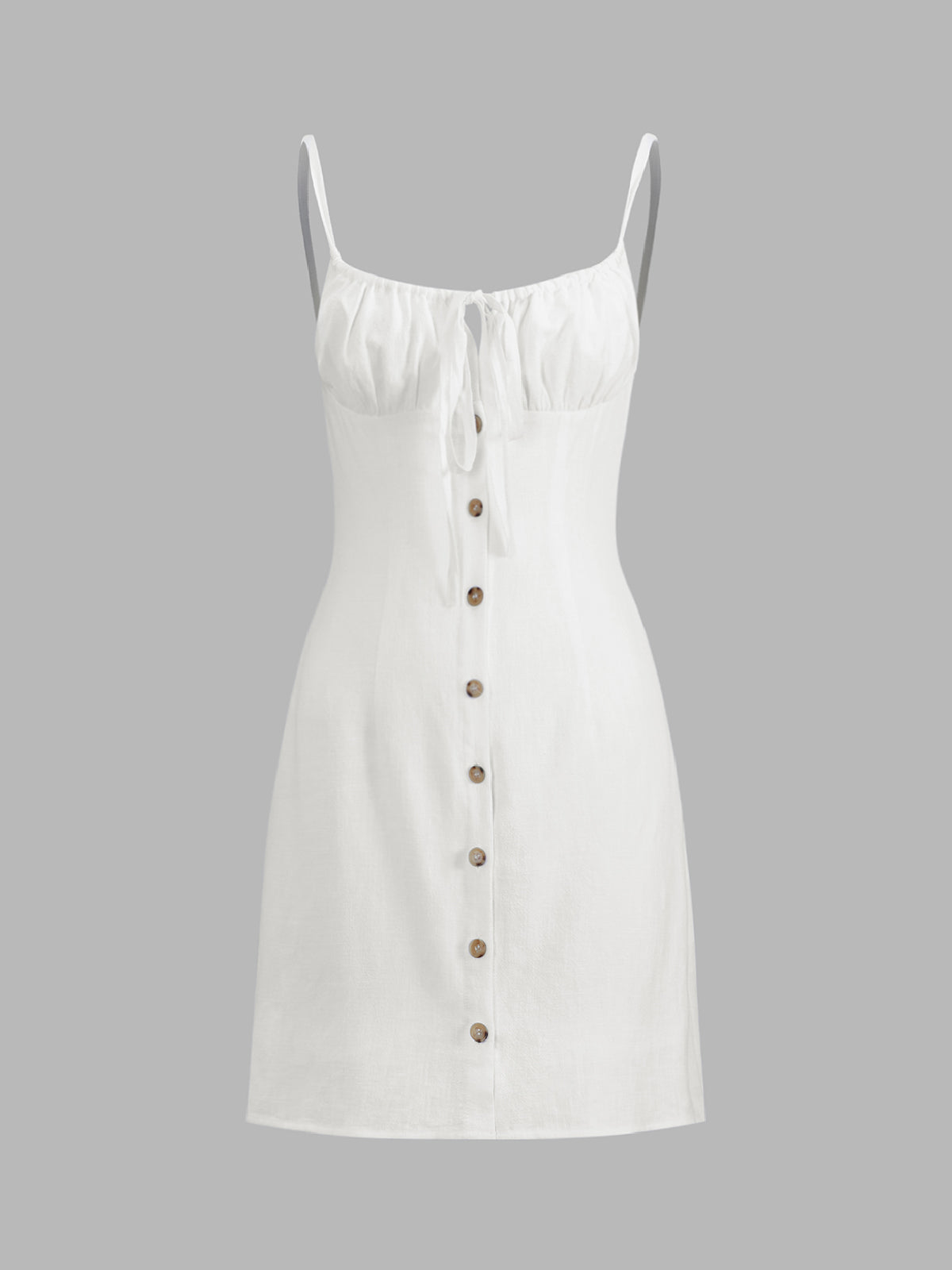 Sukienka Damska Mini na Ramiączkach z Guzikami | Elegancka Sukienka Damska