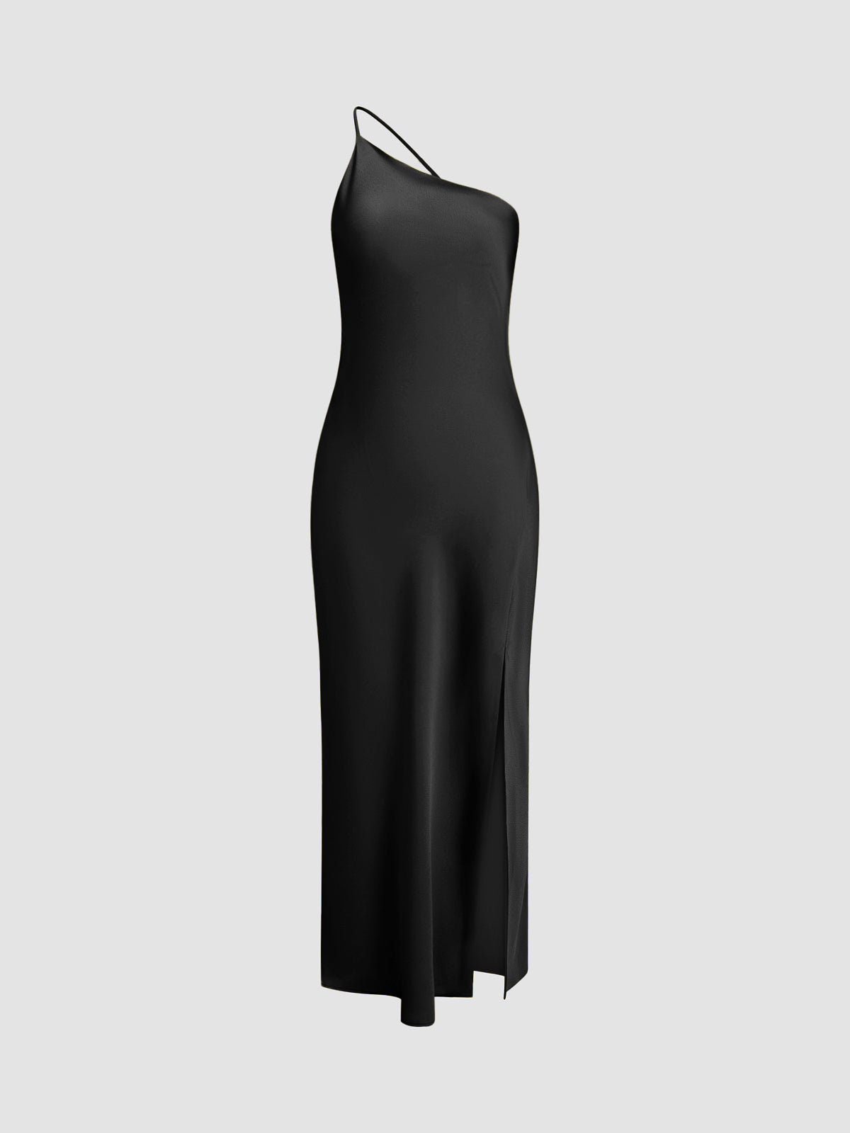 Damska Sukienka Maxi na Jedno Ramię | Elegancka Sukienka z Rozcięciem