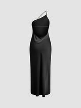 Damska Sukienka Maxi na Jedno Ramię | Elegancka Sukienka z Rozcięciem