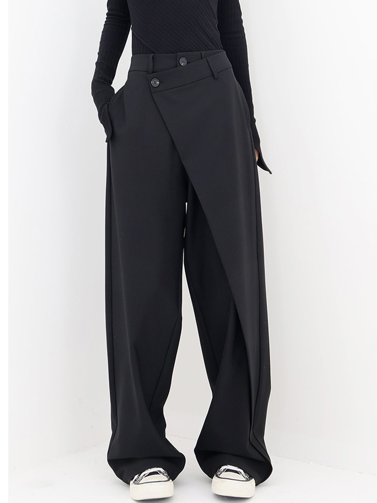 Damskie Spodnie z Asymetrycznym Zapięciem | Eleganckie Spodnie Damskie
