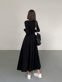 Długa Sukienka Damska z Długim Rękawem | Elegancka Sukienka Maxi