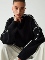 Damski Sweter z Golfem o Oversize’owym Kroju | Klasyczny Sweter Damski