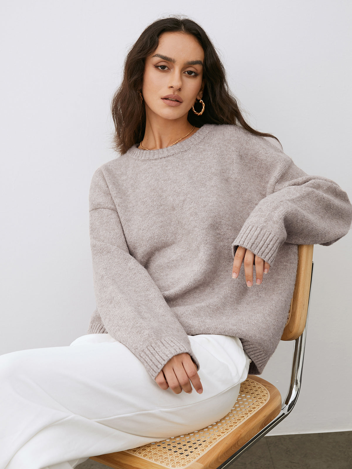 Sweter Damski Pullover z Długim Rękawem | Klasyczny Sweter Damski