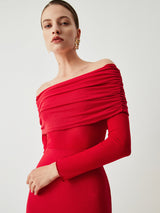 Damska Sukienka Maxi z Odkrytymi Ramionami | Elegancka Sukienka Wieczorowa