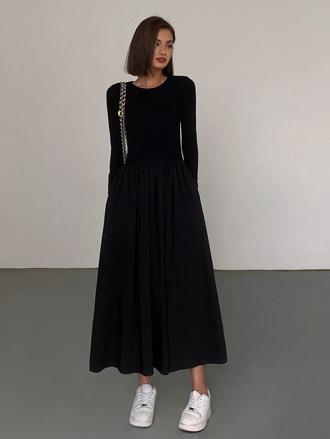 Długa Sukienka Damska z Długim Rękawem | Elegancka Sukienka Maxi