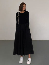 Długa Sukienka Damska z Długim Rękawem | Elegancka Sukienka Maxi