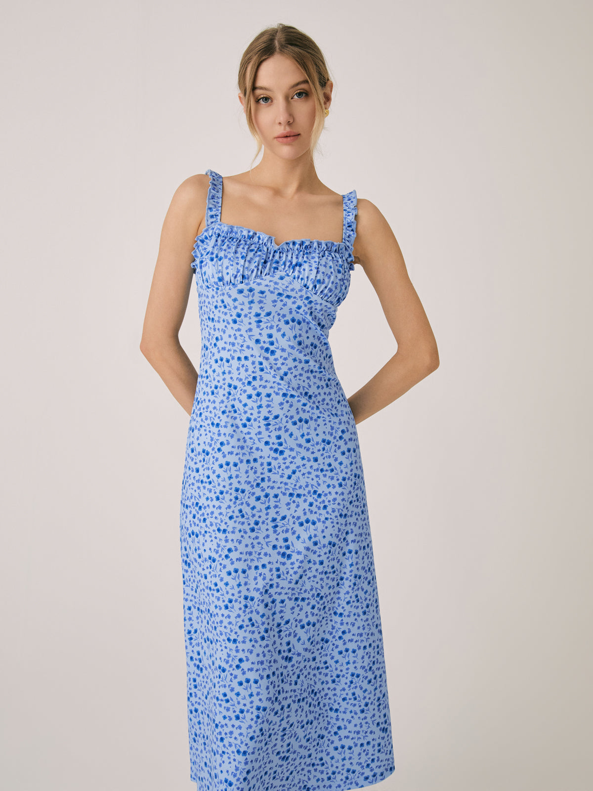 Damska Sukienka Midi w Kwiatowy Wzór | Elegancka Sukienka Damska