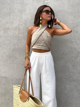 Damski Top z Wiązaniem na Szyi | Stylowy Top Damski
