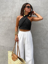 Damski Top z Wiązaniem na Szyi | Stylowy Top Damski