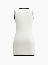 Sukienka Mini Bez Rękawów z Guzikami | Elegancka Sukienka Damska
